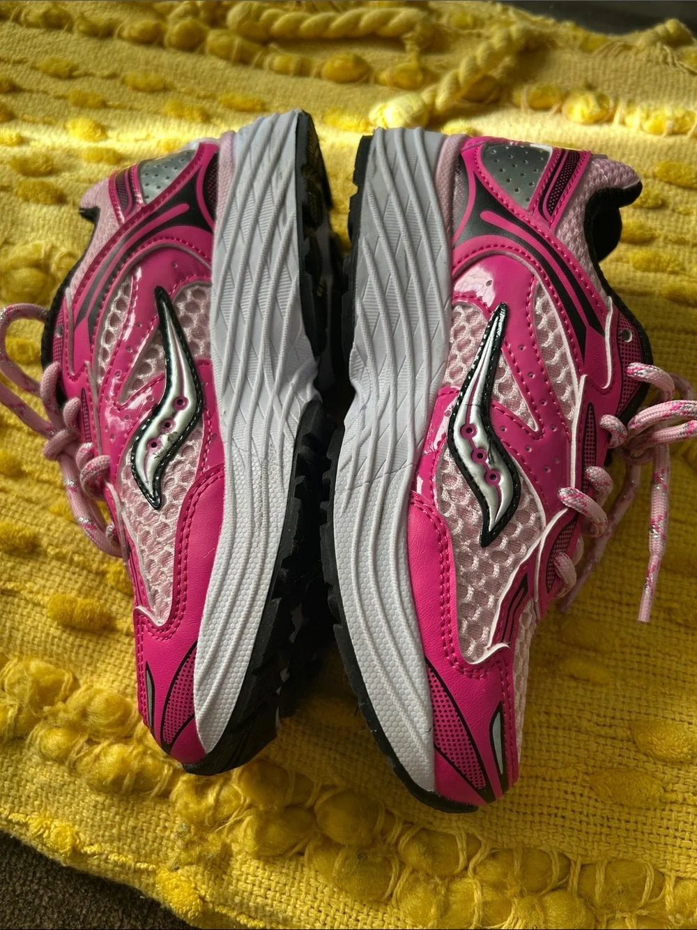 Saucony Kids Pink and White Athletic Sneakers